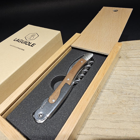 Laguiole Corkscrew with Walnut Wood Handles Vintage Style