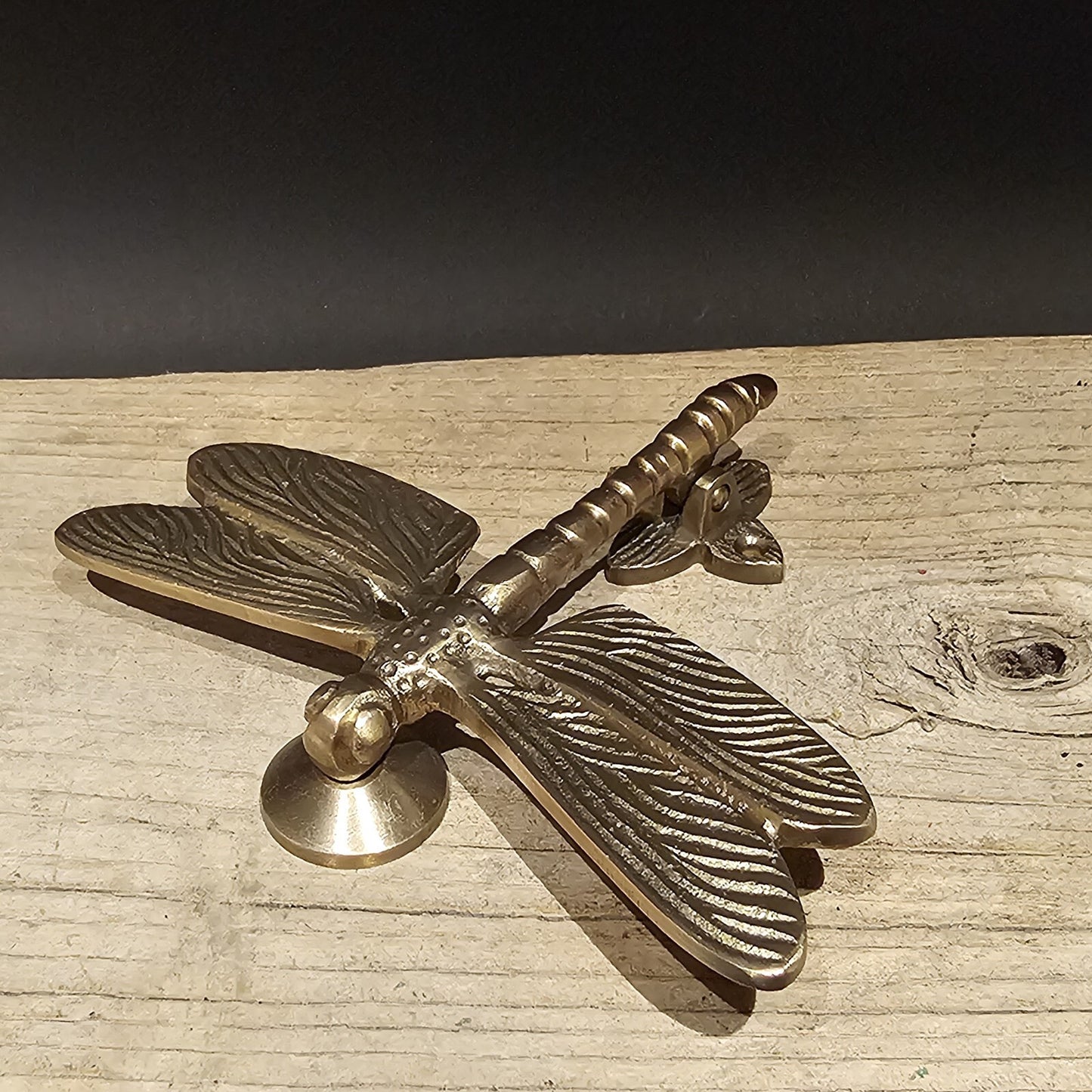 6-1/4" Antique Vintage Style Brass Dragonfly Door Knocker