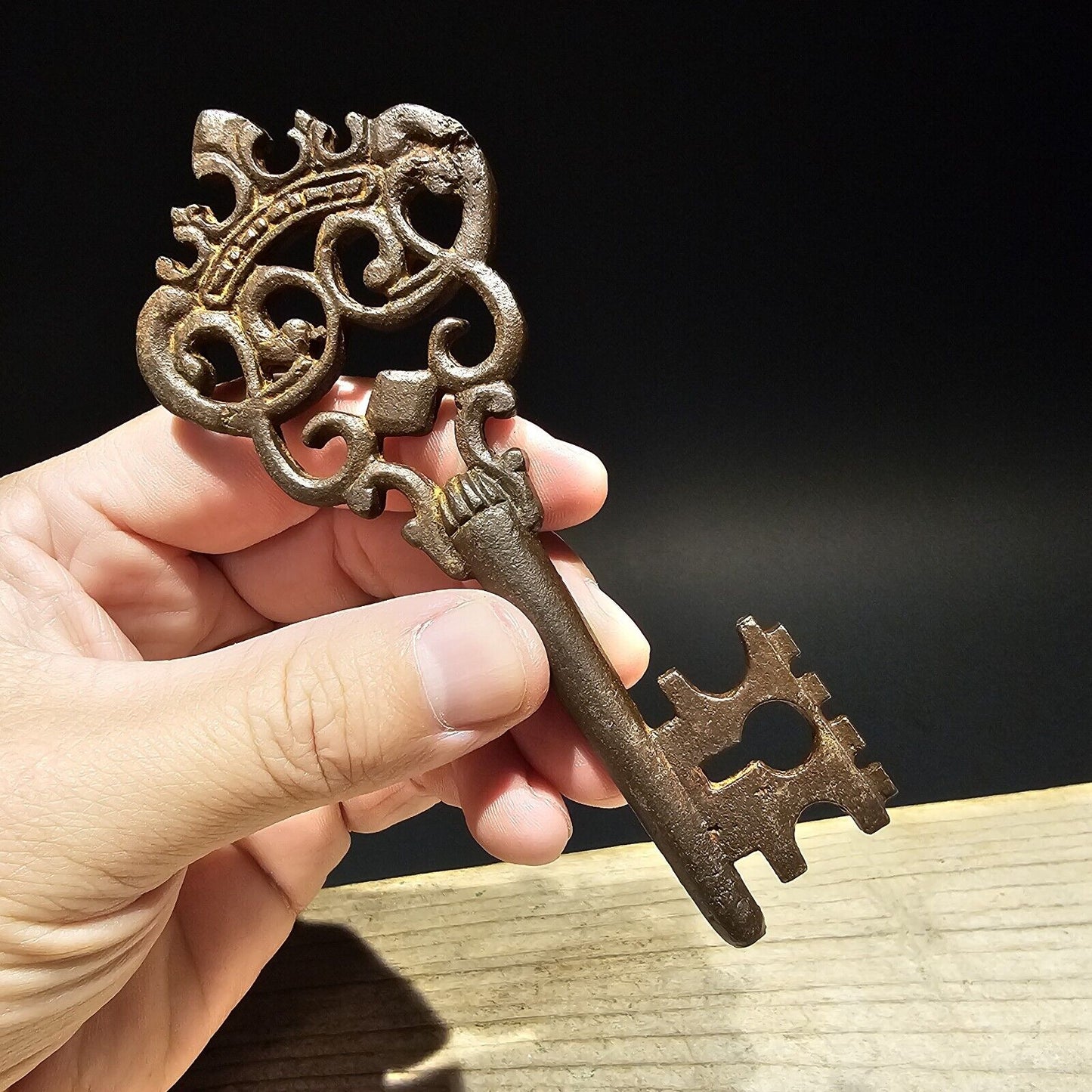 5" Antique Style Cast Iron Large Skeleton Church Key