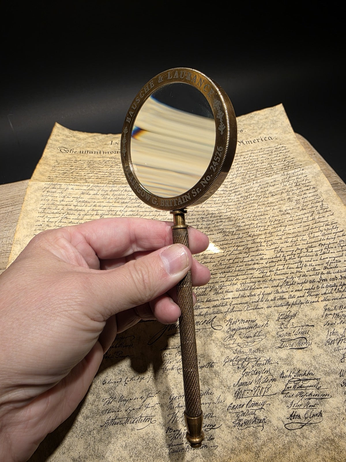8 1/2" Bausch & Laurance Brass Reading Magnifier – Classic Optical Instrument