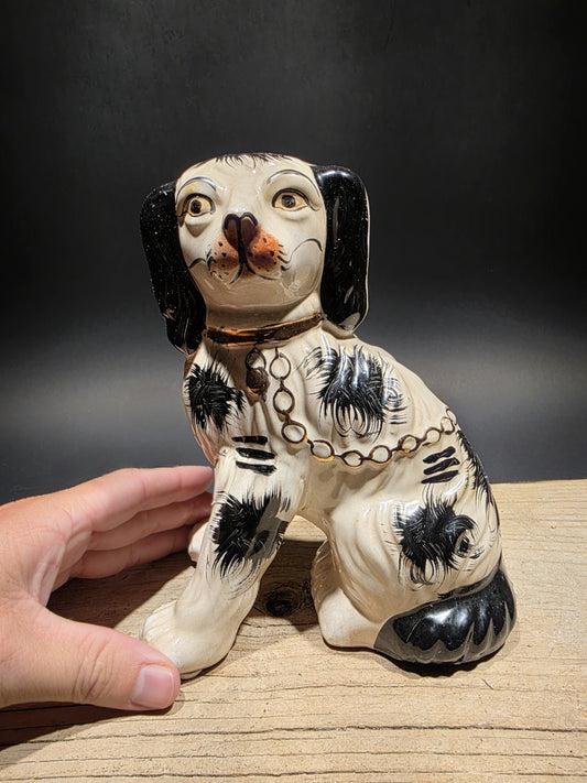 8" Antique Vintage Style Staffordshire Spaniel Dog Figurine