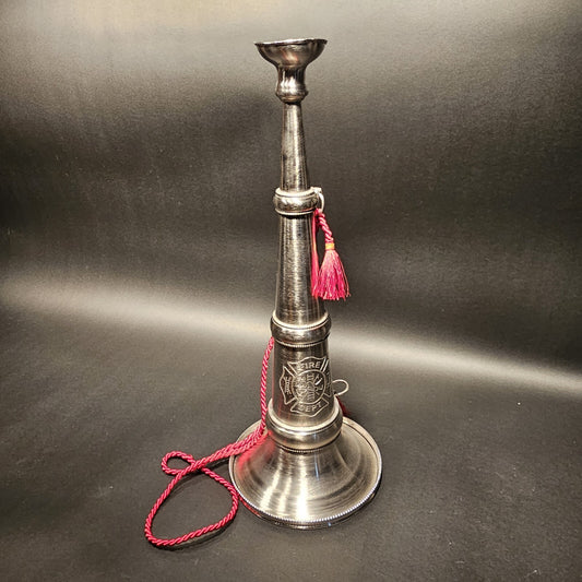 16 1/2" Antique Style Silver Fireman Presentation Speaking Trumpet