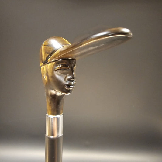 36" Antique Style European Jockey Walking Stick Cane