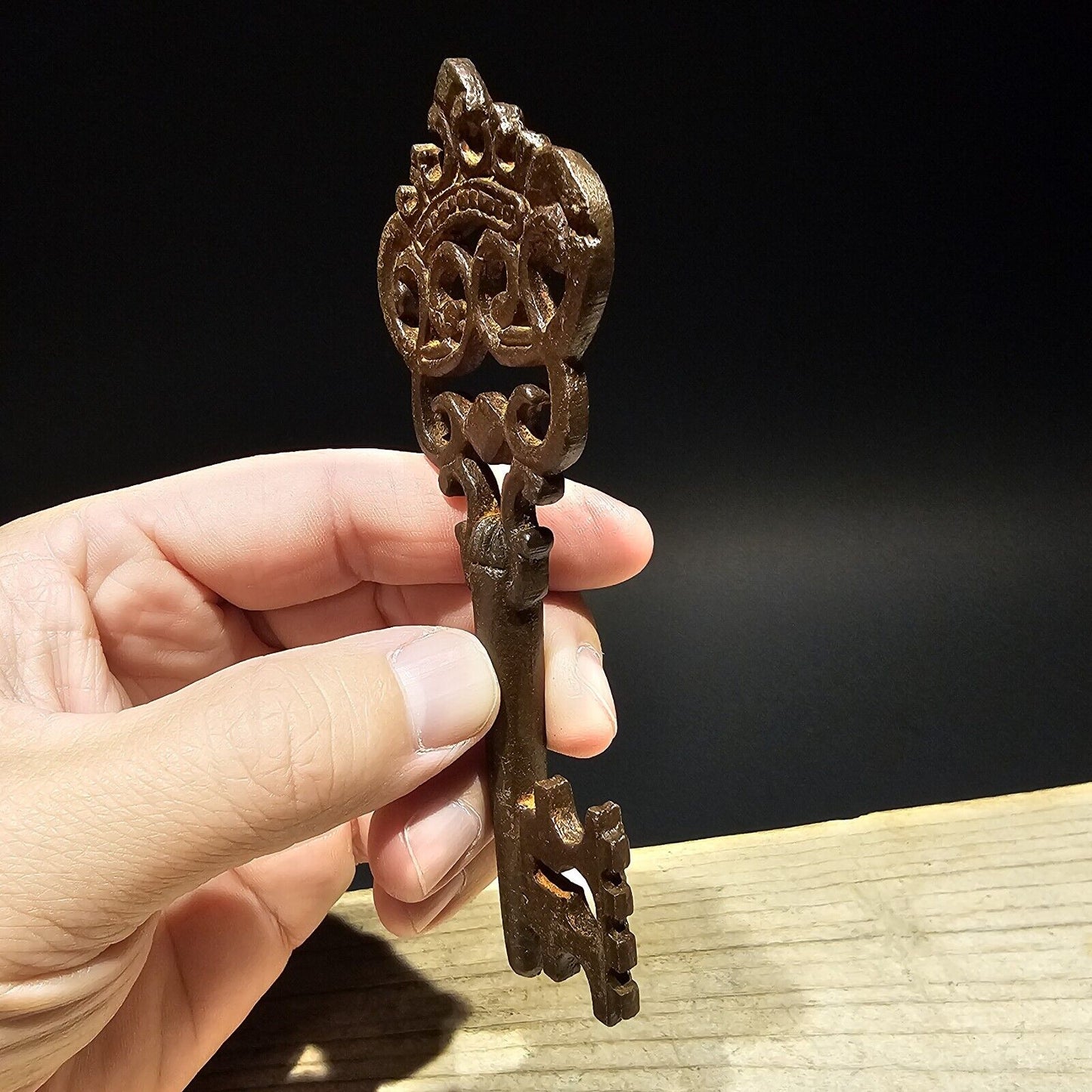 5" Antique Style Cast Iron Large Skeleton Church Key