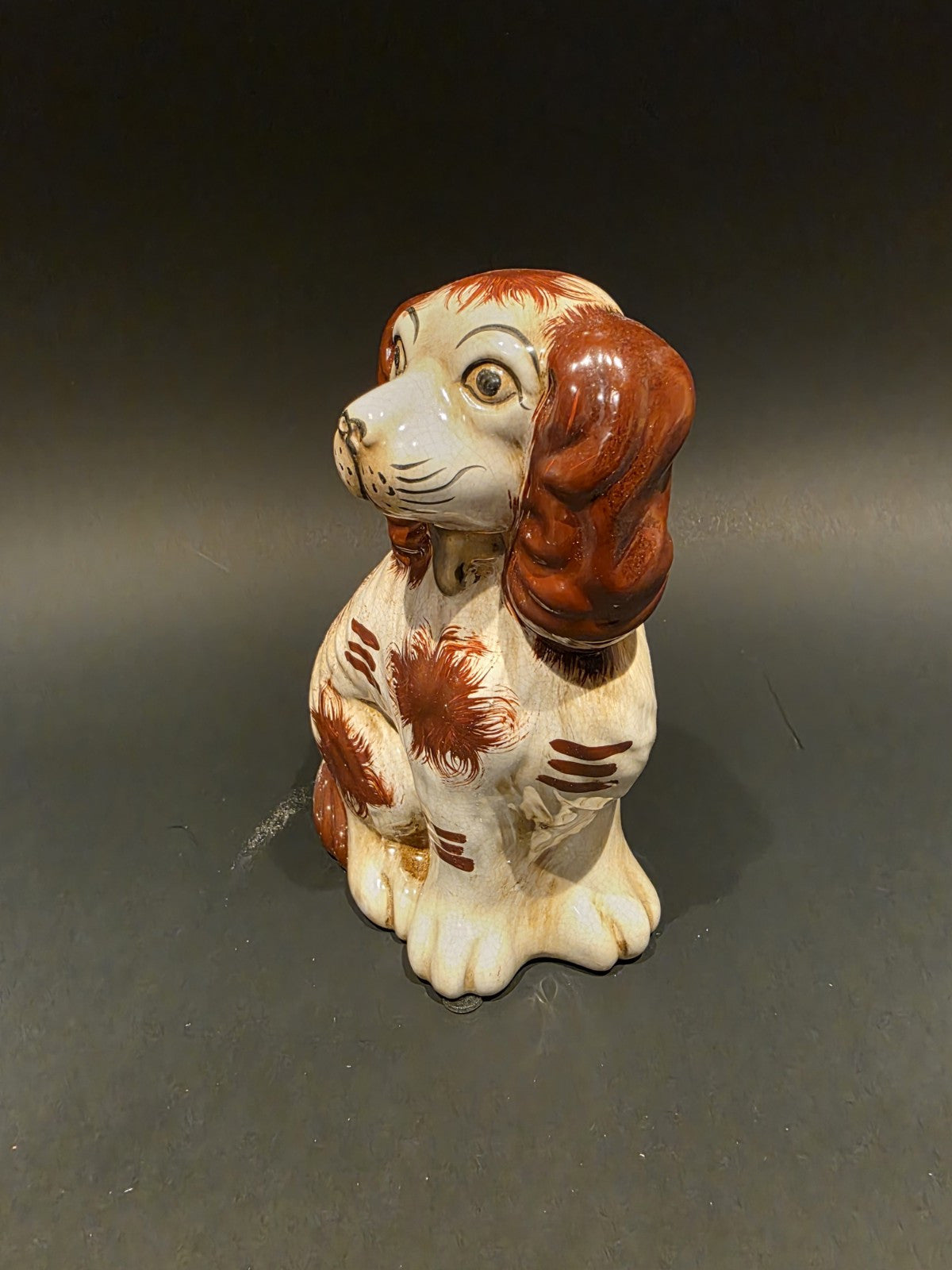 8" Antique Vintage Style Staffordshire Spaniel Dog Figurine