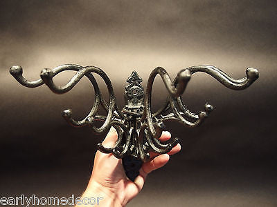 Antique Primitive Vintage Style Wall Hook Swivel Folding Coat