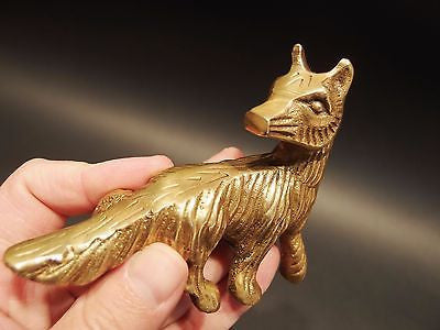 Antique Vintage Style SOLID BRASS FOX Paperweight - Early Home Decor