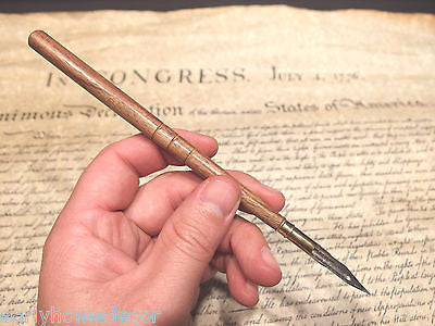 Vintage Antique Style Turned Wood Inkwell Ink Dipping Pen - Early Home Decor