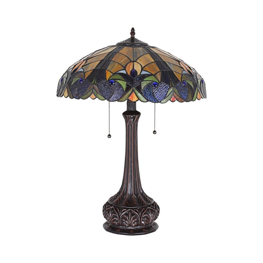 25.2" Antique Style Stained Glass Table Lamp