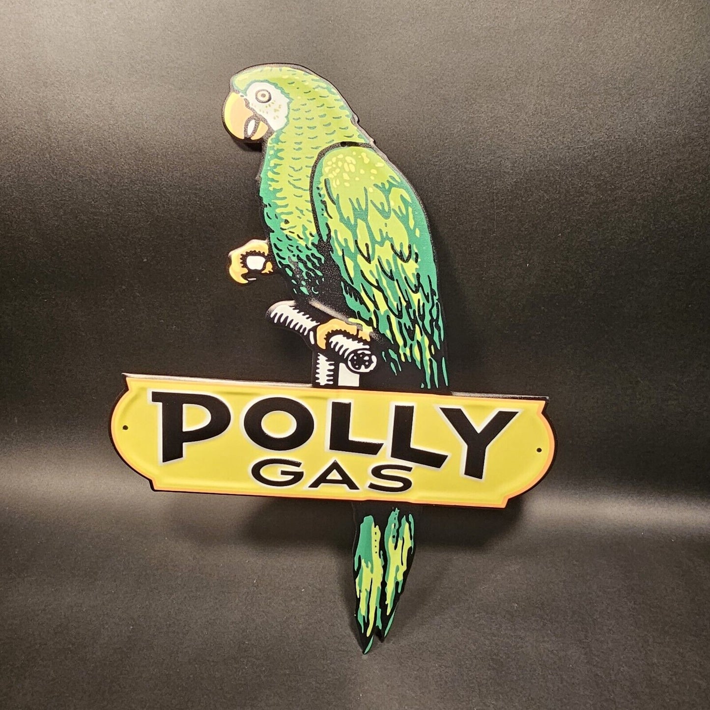 18" Vintage Style Metal Polly Gas Car Sign