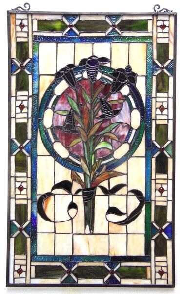 32" Stained Glass Window Hanging Panel Suncatcher