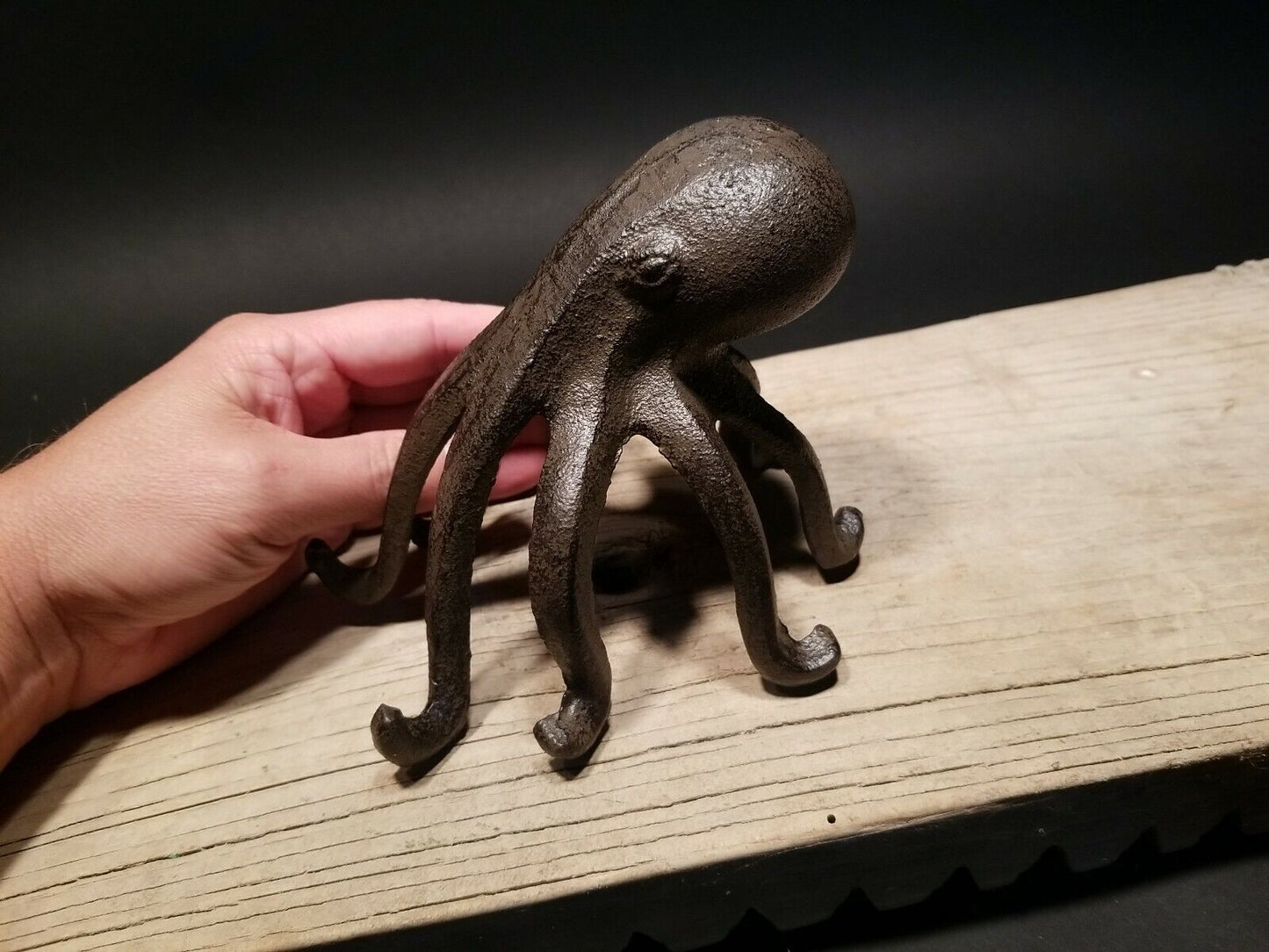 Cast Iron Octopus Phone Stand Paperweight