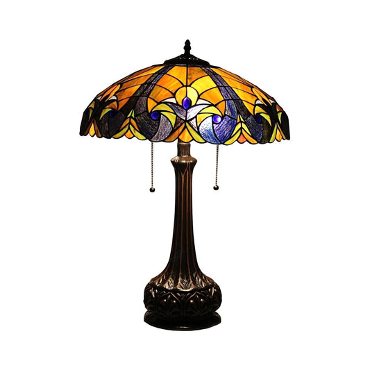 25.2" Antique Style Stained Glass Table Lamp