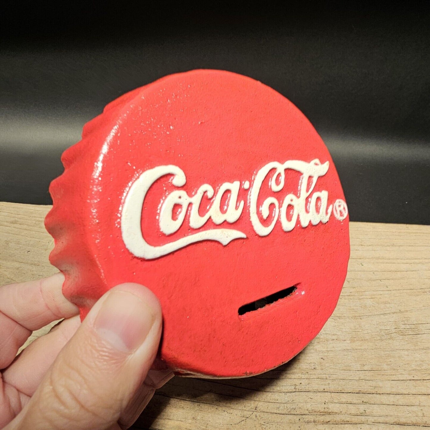 Antique Vintage Style Cast Iron Coca Cola Bottle Cap Coin Bank Atlanta Ga.