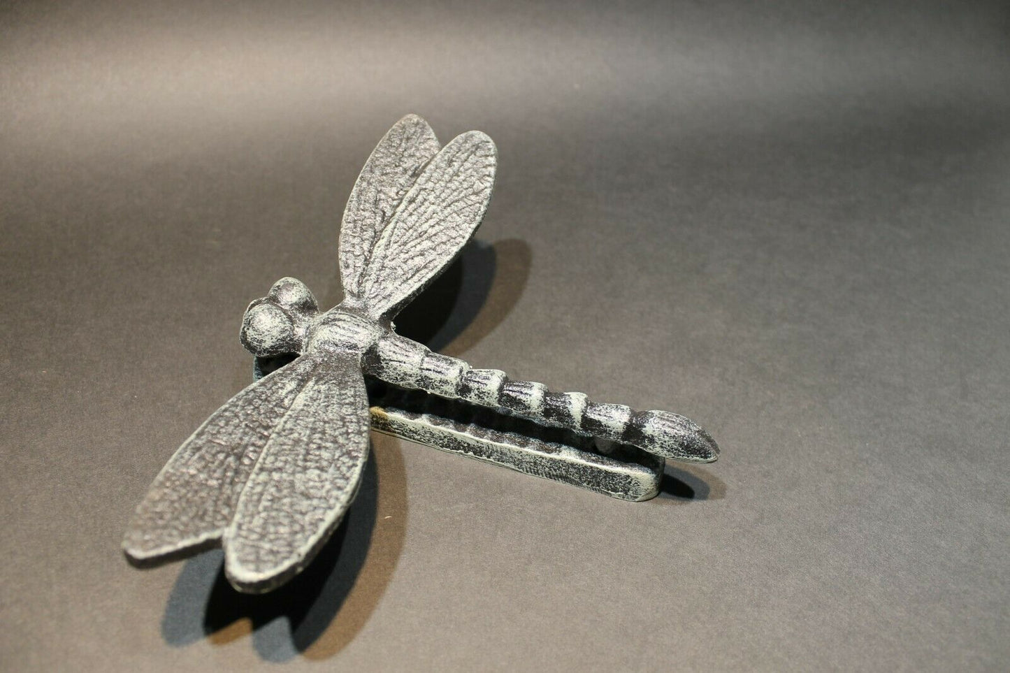 Antique Vintage Style Cast Iron Verdigris Green Dragonfly Door Knocker - Early Home Decor