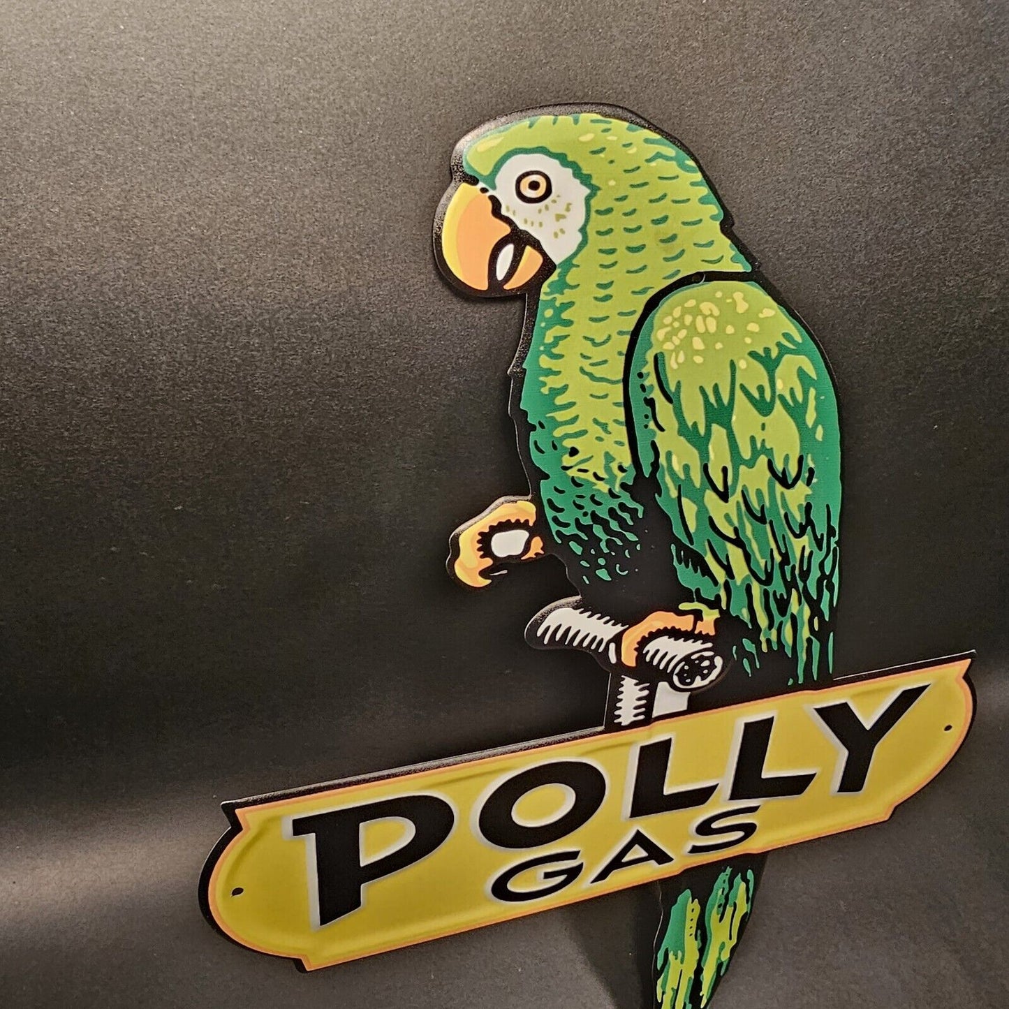 18" Vintage Style Metal Polly Gas Car Sign