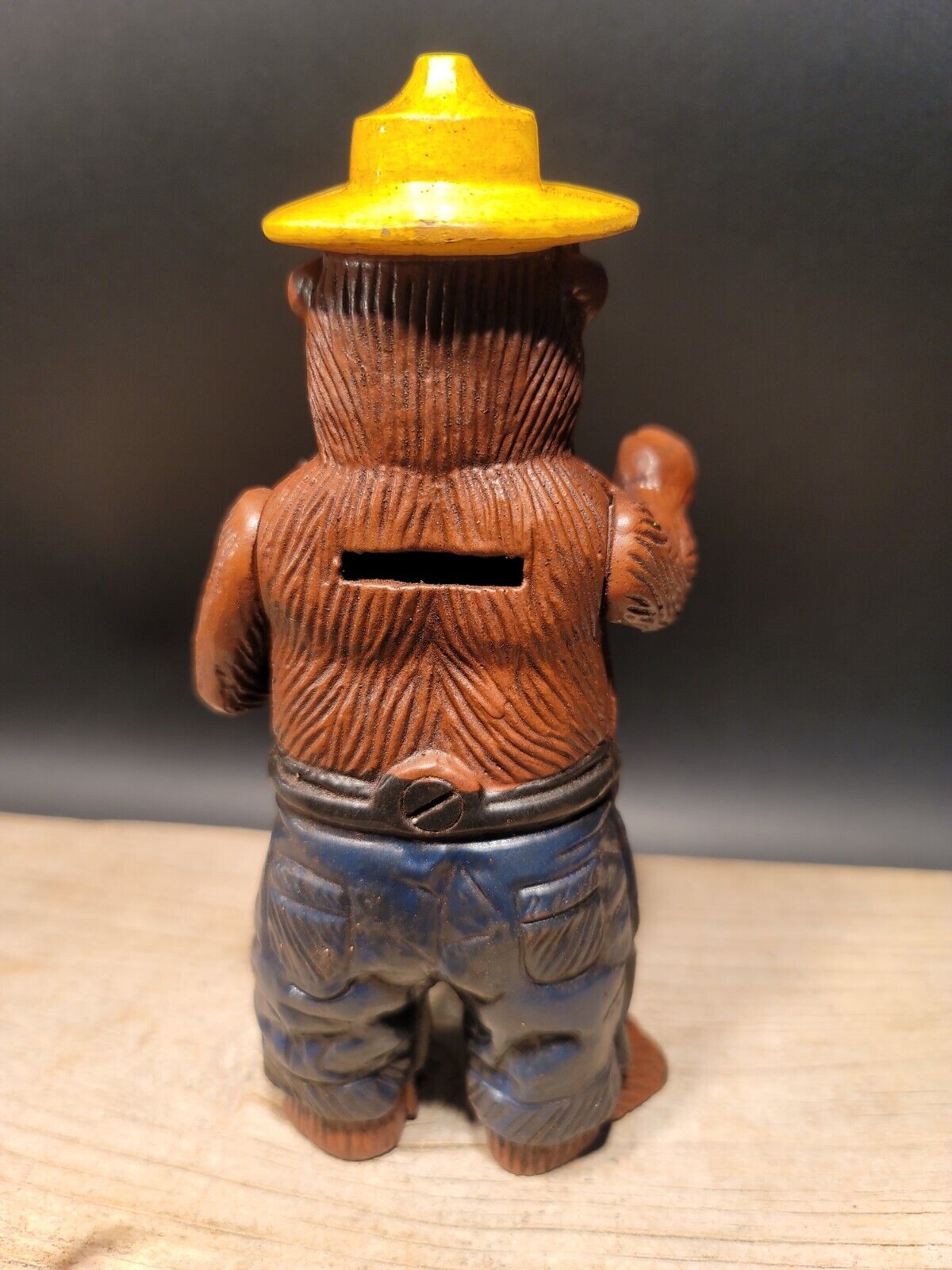 Antique Vintage Style Cast Iron Smokey The Bear Coin Bank