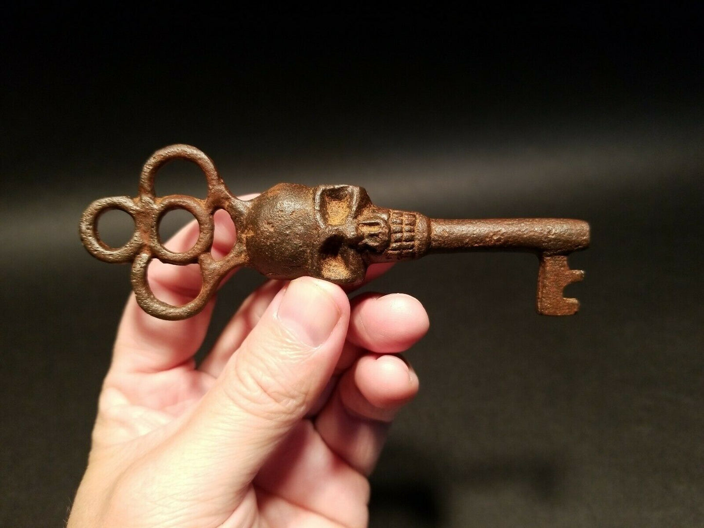 Antique Vintage Style Cast Iron Skull Skeleton Key - Early Home Decor