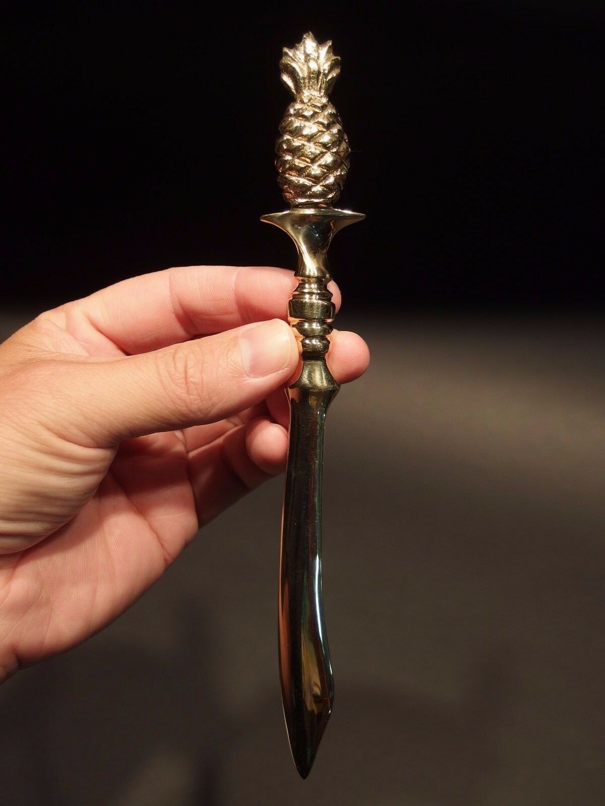 Vintage Antique Style Brass Pineapple letter Opener Desk Collectible - Early Home Decor