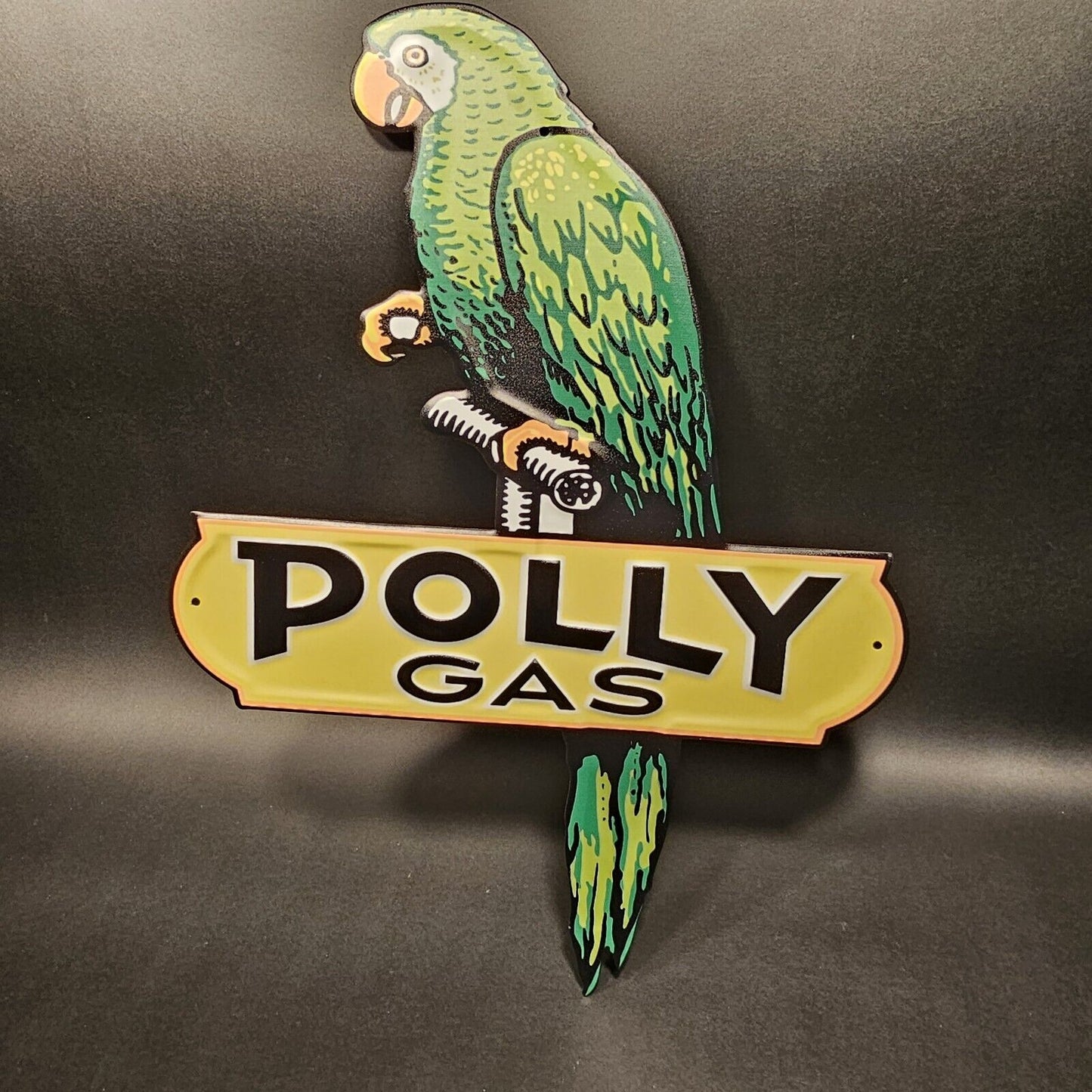 18" Vintage Style Metal Polly Gas Car Sign