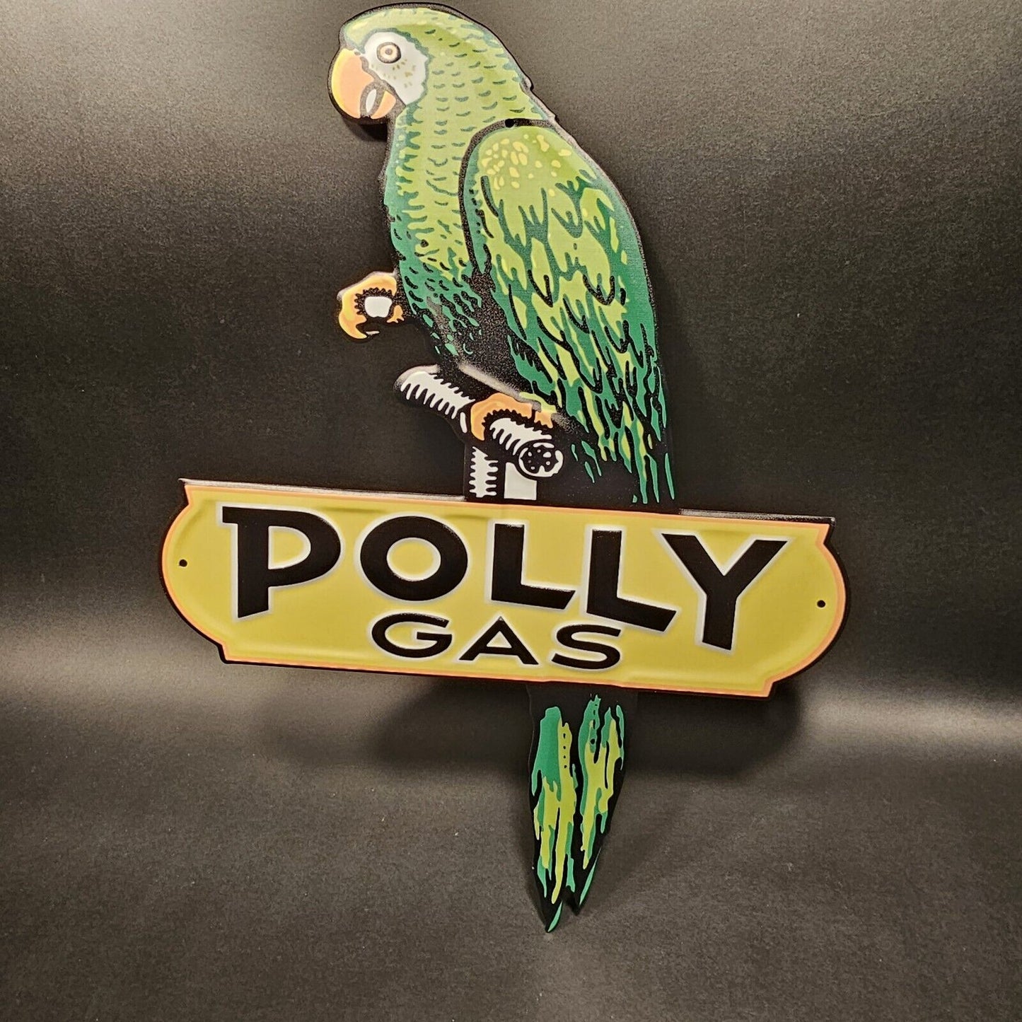 18"  Vintage Style Metal Polly Gas Car Sign