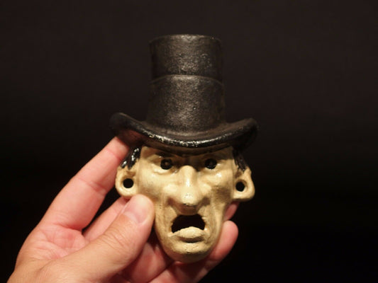 Antique Vintage Style Cast Iron Abe Lincoln Folk Art Figural Beer Bottle Opener - Early Home Decor