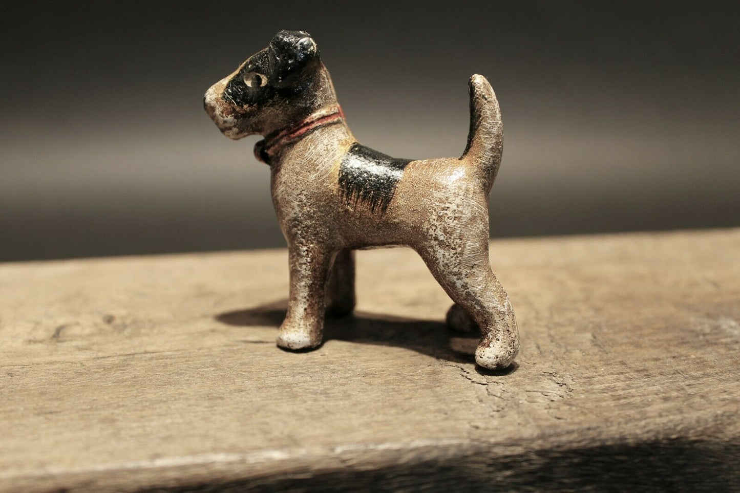 Primitive Antique Style Miniature Cast Iron Terrier Dog - Early Home Decor