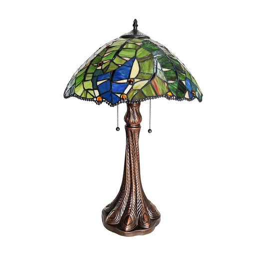 24" 2 light Stained Glass Table Lamp