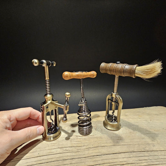 Set of 3 Antique Style Corkscrew Wine Bottle Opener