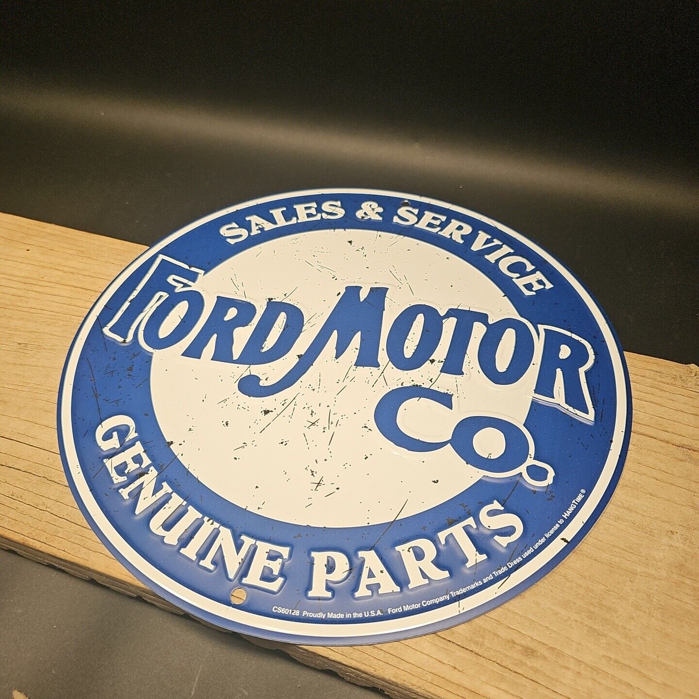 12" Antique Vintage Style Round Metal Ford Sign Plaque