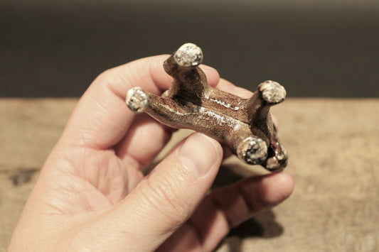 Primitive Antique Style Miniature Cast Iron Terrier Dog - Early Home Decor