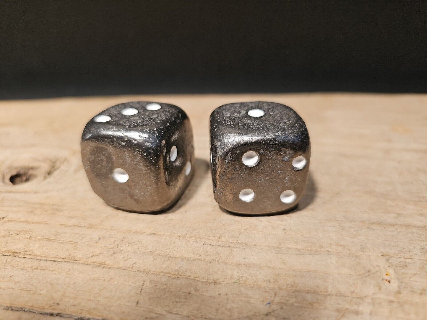 2 Antique Vintage Style 1 1/4" Iron Dice