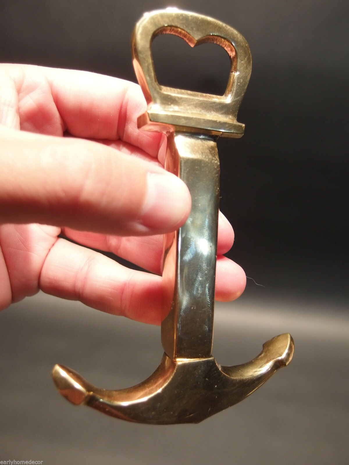 Vintage Antique Style Brass Boat Anchor Wine Corkscrew Beer Bottle Opener - Early Home Decor
