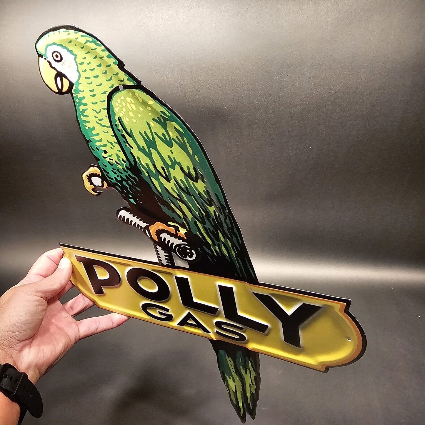 18"  Vintage Style Metal Polly Gas Car Sign