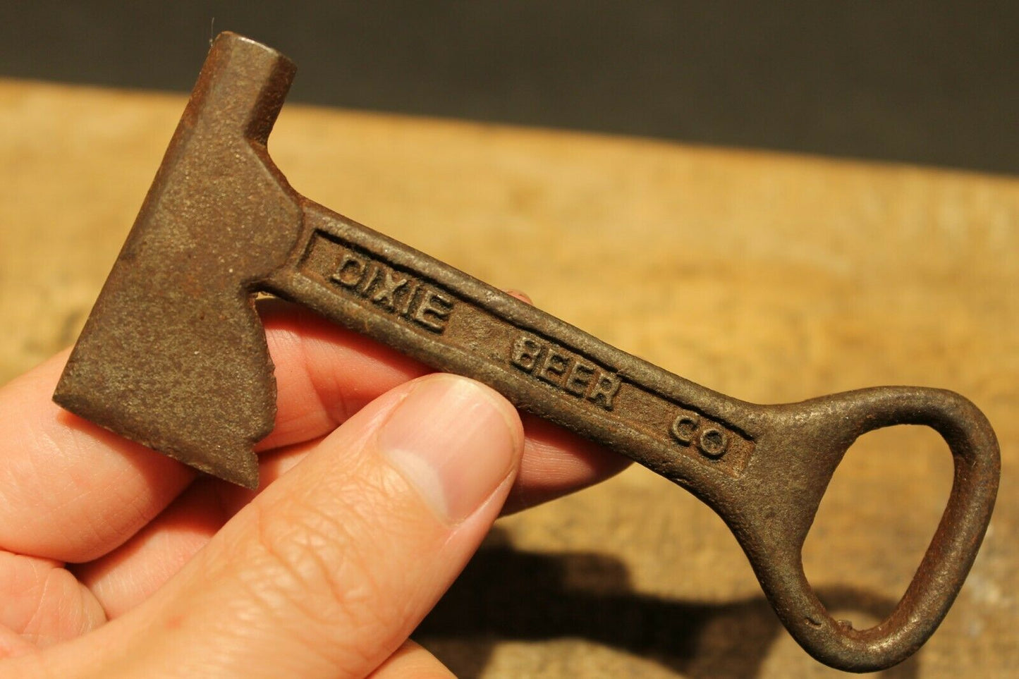 Antique Vintage Style Cast Iron Dixie Beer Bottle Opener Fireman Axe Hatchet - Early Home Decor