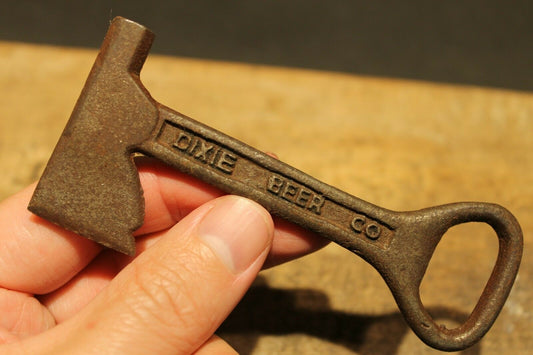 Antique Vintage Style Cast Iron Dixie Beer Bottle Opener Fireman Axe Hatchet - Early Home Decor
