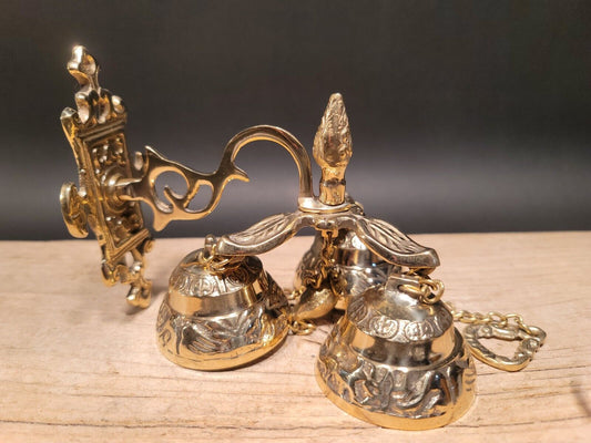 Antique Vintage Style Brass Shopkeepers Entry Wall Mount Bell Hanging Doorbell