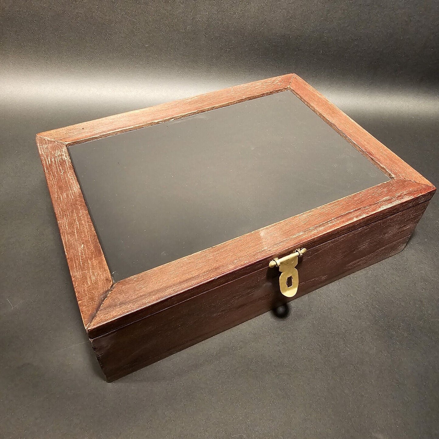 11.5" Antique Style Wood Chalk Board Writing Box Chest Lap Desk