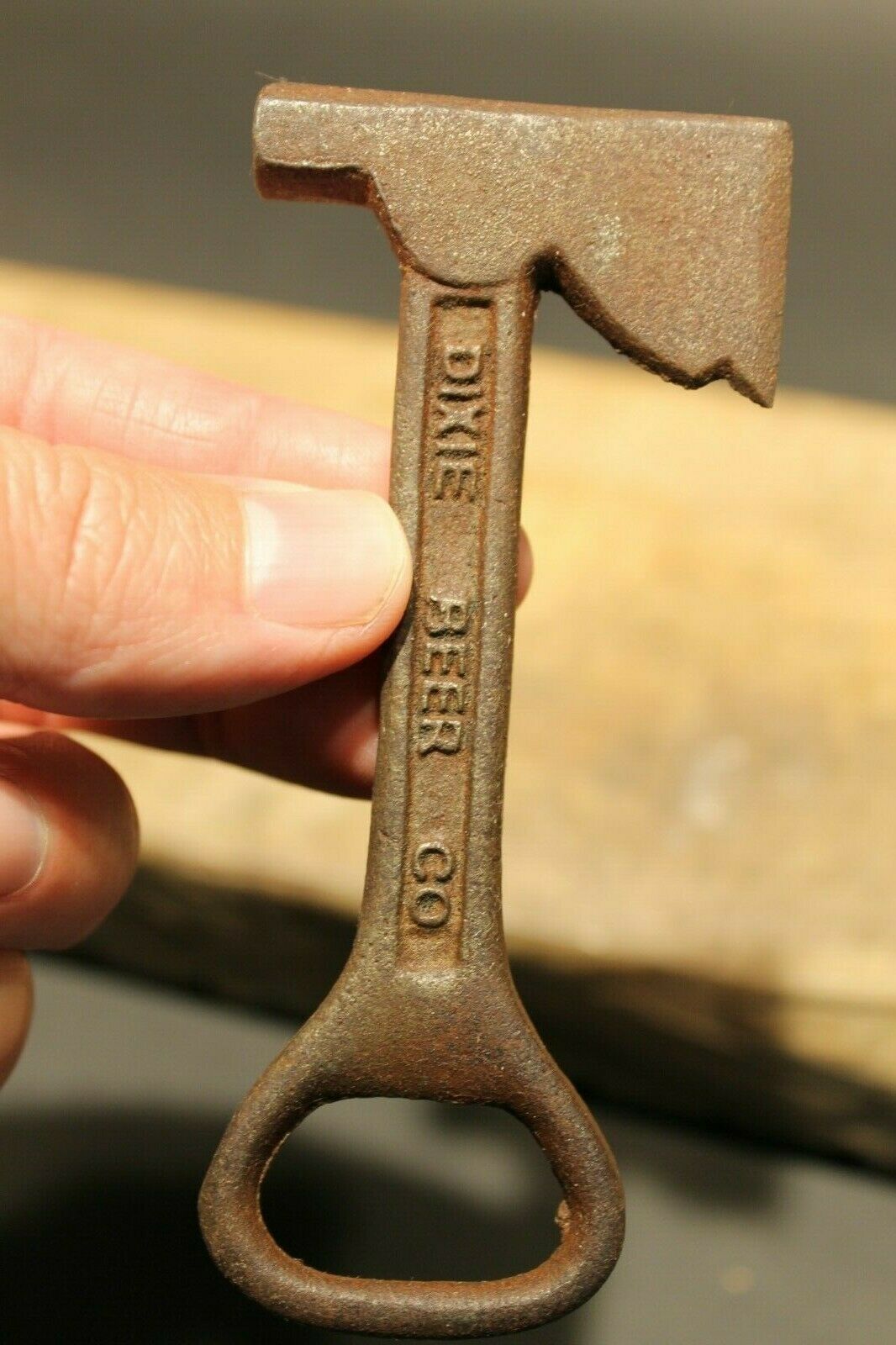 Antique Vintage Style Cast Iron Dixie Beer Bottle Opener Fireman Axe Hatchet - Early Home Decor