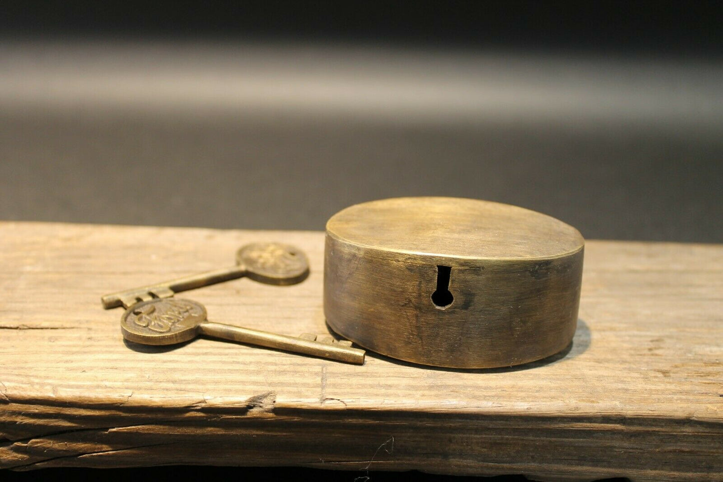 Antique Vintage Style Brass & Iron Trunk Chest Box Ford Lock Padlock - Early Home Decor