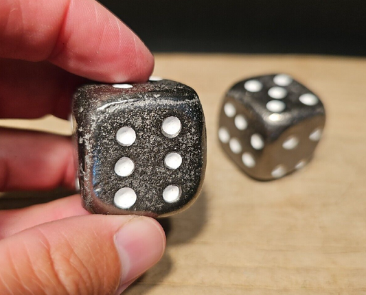 2 Antique Vintage Style  1 1/4" Iron Dice