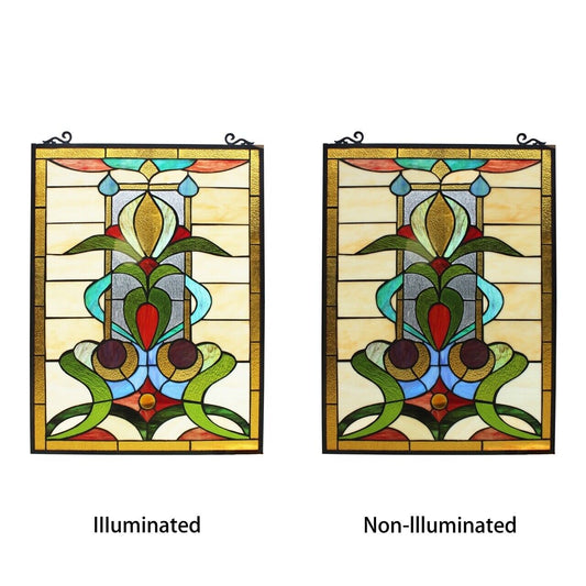 25"  Stained Glass Window Hanging Panel Suncatcher