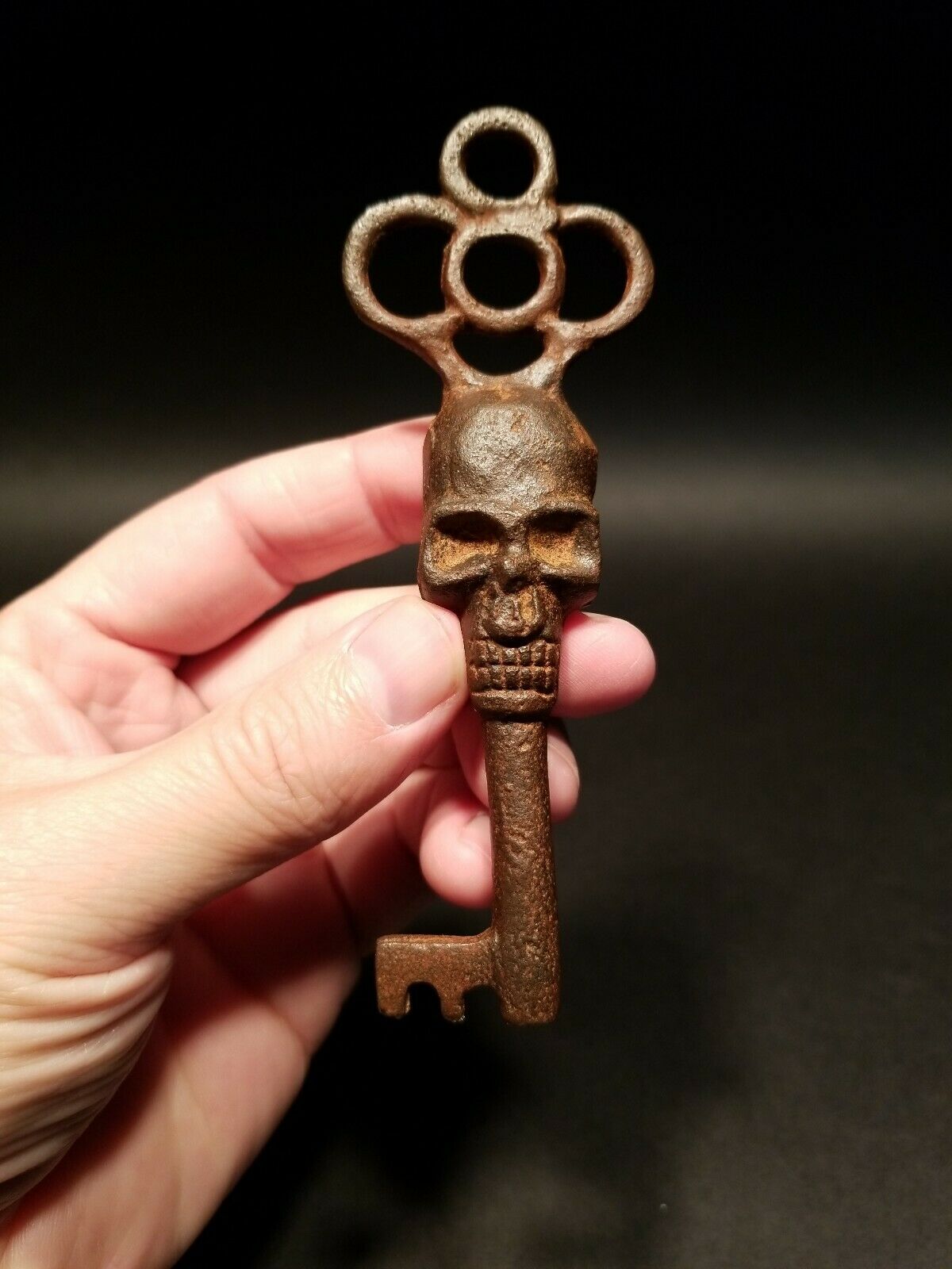 Antique Vintage Style Cast Iron Skull Skeleton Key - Early Home Decor