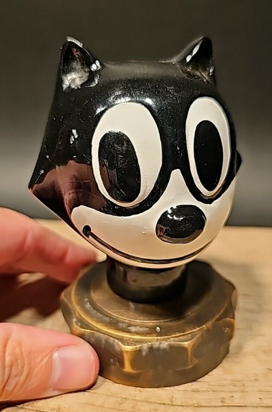 Antique Vintage Style Iron Brass Felix Figure Radiator Cap Statue