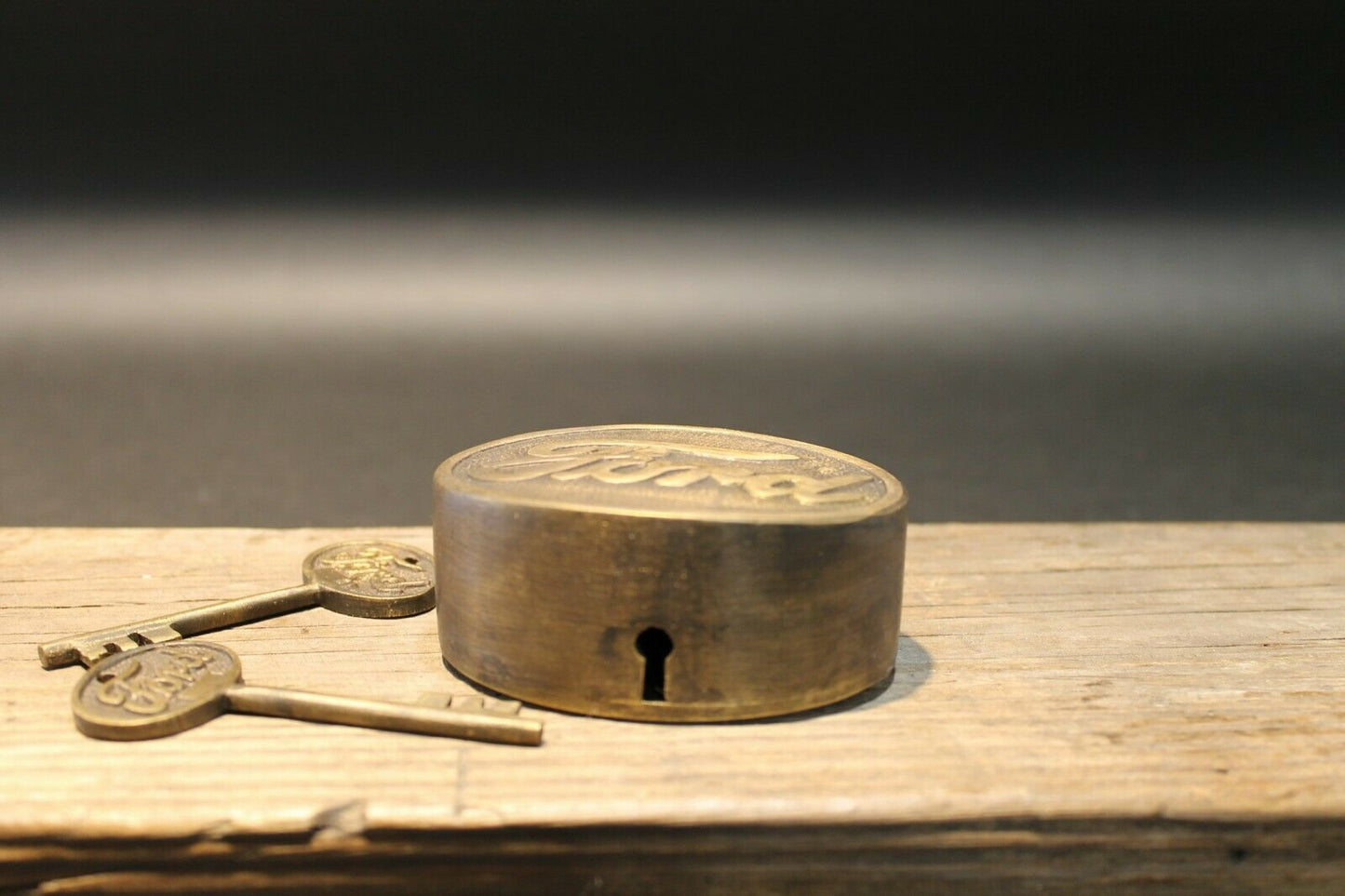 Antique Vintage Style Brass & Iron Trunk Chest Box Ford Lock Padlock - Early Home Decor