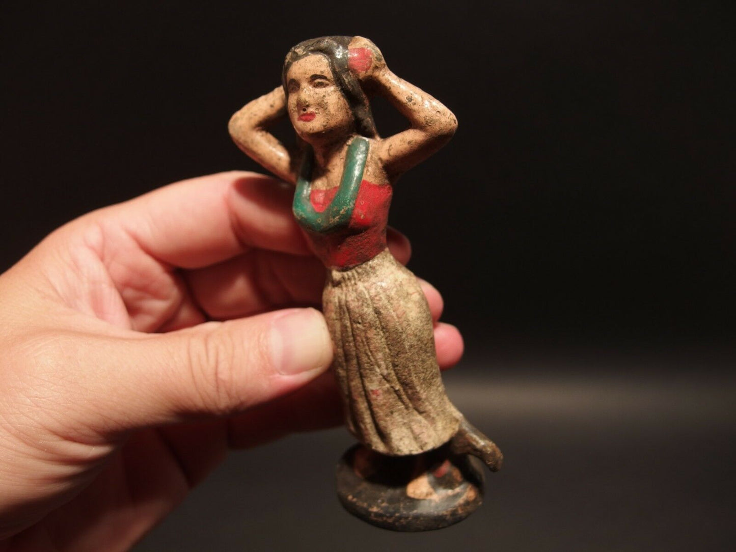 Antique Vintage Style Cast Iron Hawaiian Hula Dancer Bottle Opener - Early Home Decor