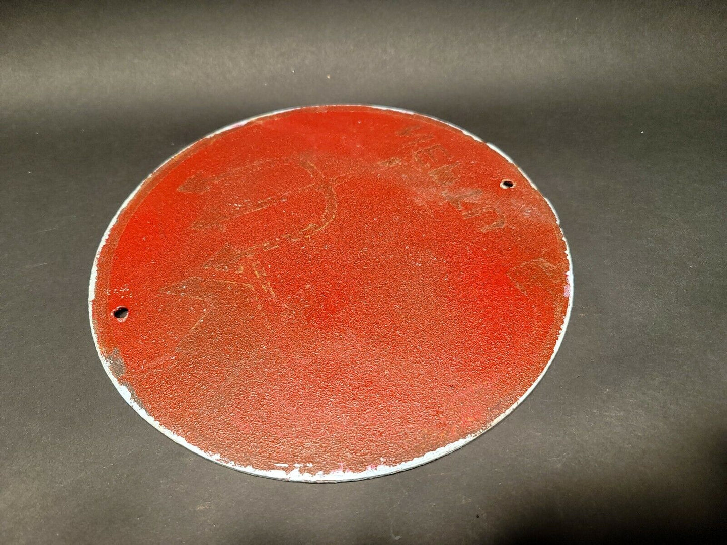 Cast Iron Round Red Neptune Gas Oil Sign Plaque