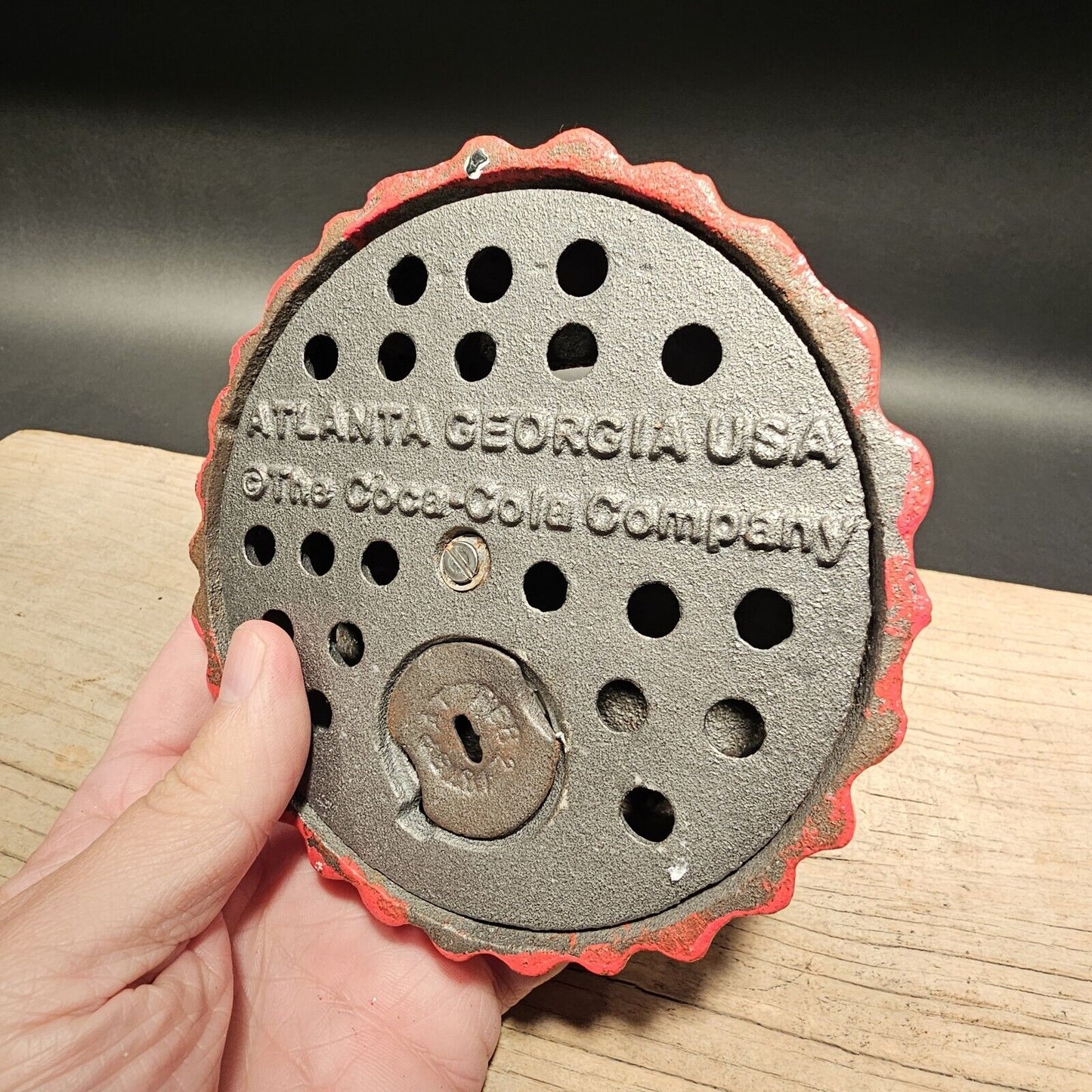 Antique Vintage Style Cast Iron Coca Cola Bottle Cap Coin Bank Atlanta Ga.