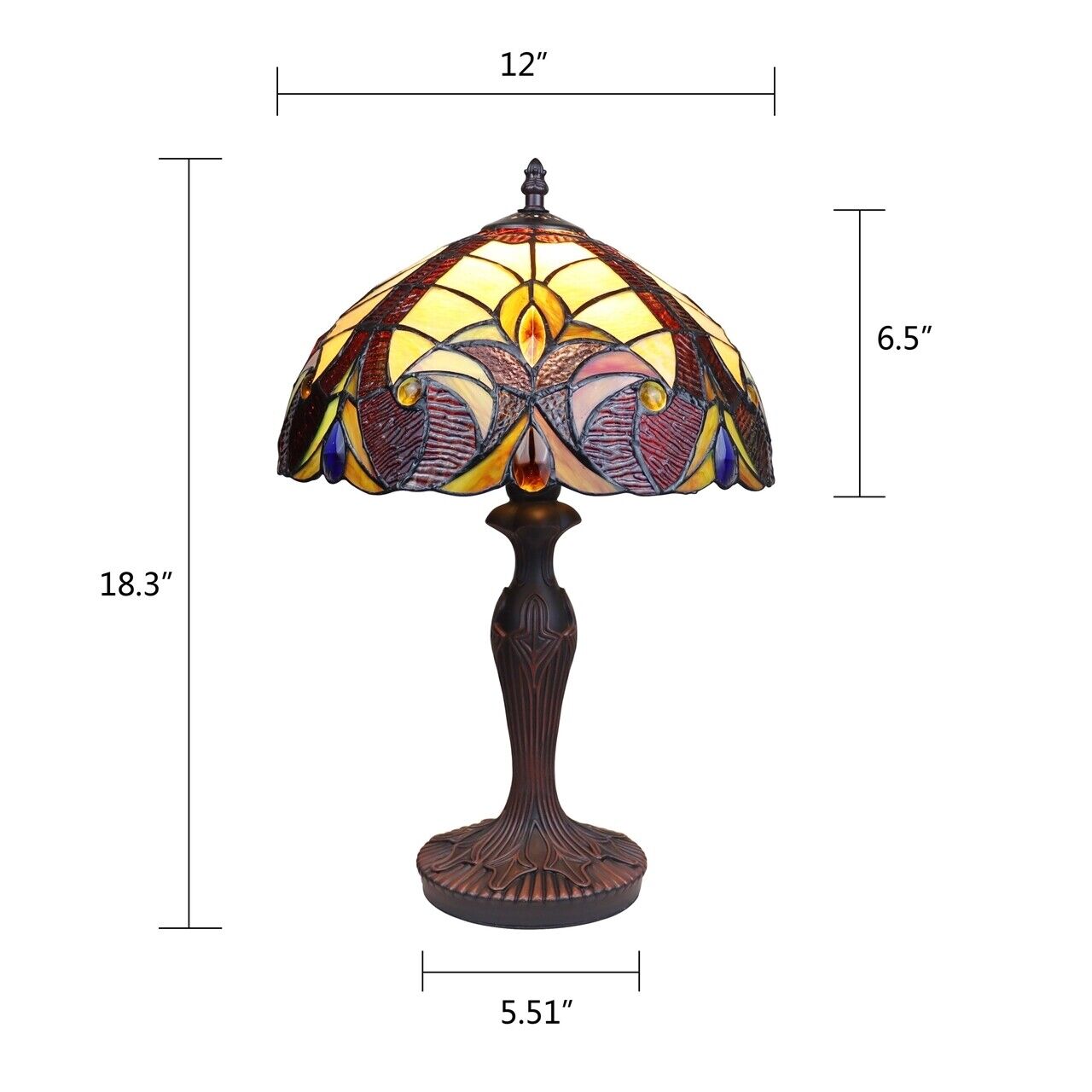 18.3" 1 light Stained Glass Table Lamp