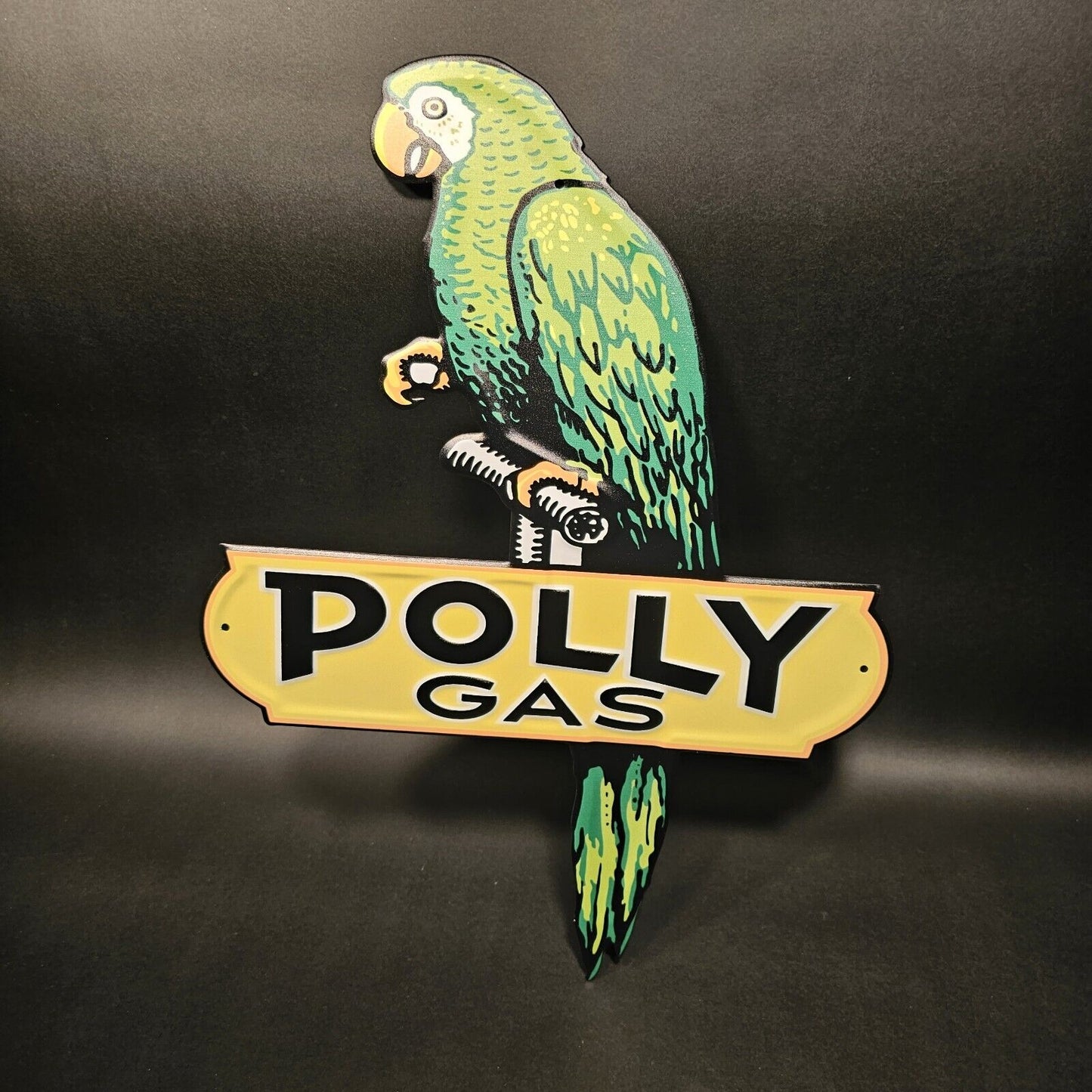 18" Vintage Style Metal Polly Gas Car Sign